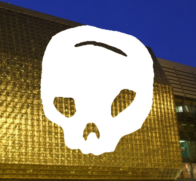 Human bone chandeliers